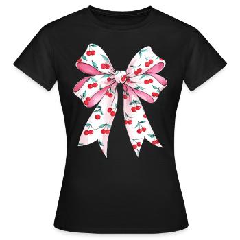 Cherries Pretty Woman Coquette - Women's T-Shirt - black - Front - AI Model Female 172 dark (172cm)