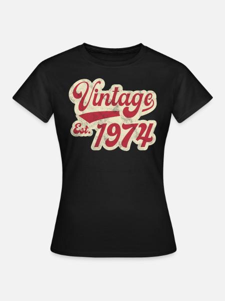 Jahrgang Est 1974 - Frauen T-Shirt - Schwarz