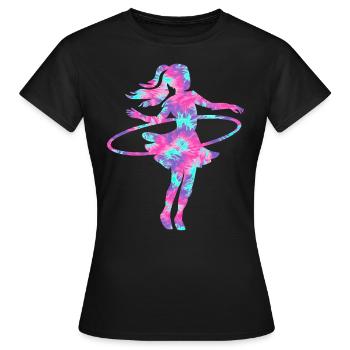 Dance Hoop Tie Dye Dancer Hoop - Women's T-Shirt - black - Front - AI Model Female 172 dark (172cm)