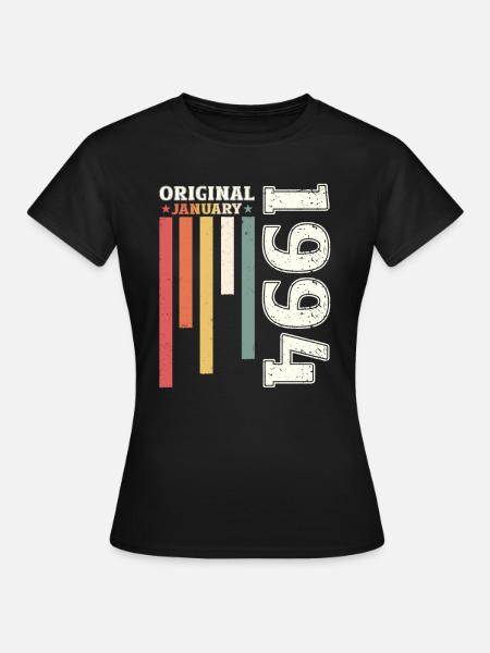 30e verjaardag januari Vintage 1994 origineel - Vrouwen T-shirt - zwart