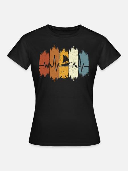 Bateau à moteur rétro heartbeat bateau à moteur - Dame-T-shirt - sort
