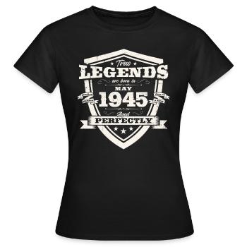Vintage May 1945 Vintage 1945 Birthday 1945 - Women's T-Shirt - black - Front - AI Model Female 172 dark (172cm)