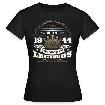 Legende Mai 1944 Jahrgang 1944 Geburtstag 1944 - Frauen T-Shirt - Schwarz - Vorne - AI Model Female 172 dark (172cm)