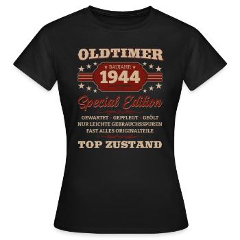 Oldtimer 1944 Jahrgang 1944 Geburtstag 1944 - Frauen T-Shirt - Schwarz - Vorne - AI Model Female 172 dark (172cm)