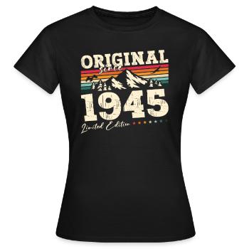 Original 1945 Vintage 1945 Birthday 1945 - Women's T-Shirt - black - Front - AI Model Female 172 dark (172cm)