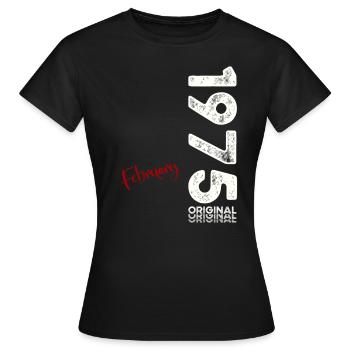 50. Geburtstag Geschenk Mann Original Februar 1975 - Frauen T-Shirt - Schwarz - Vorne - AI Model Female 172 dark (172cm)