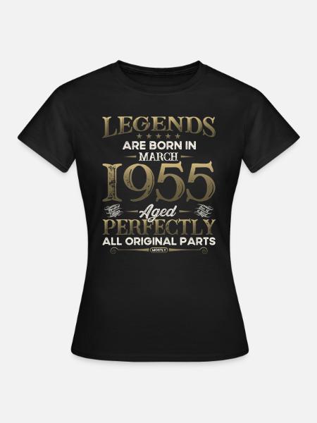 70. Geburtstag Geschenk Mann Original März 1955 - Dame-T-shirt - sort
