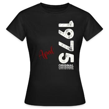 50. Geburtstag Original April Jahrgang 1975 - Frauen T-Shirt - Schwarz - Vorne - AI Model Female 172 dark (172cm)