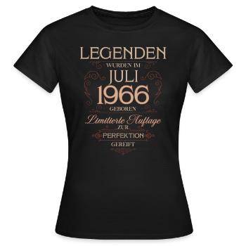 60. Geburtstag Legende Juli Jahrgang 1966 - Frauen T-Shirt - Schwarz - Vorne - AI Model Female 172 dark (172cm)