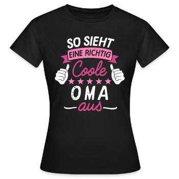 Coole Oma Großmutter Familie Enkel Geschenk Idee - Frauen T-Shirt - Schwarz - Vorne - AI Model Female 172 dark (172cm)