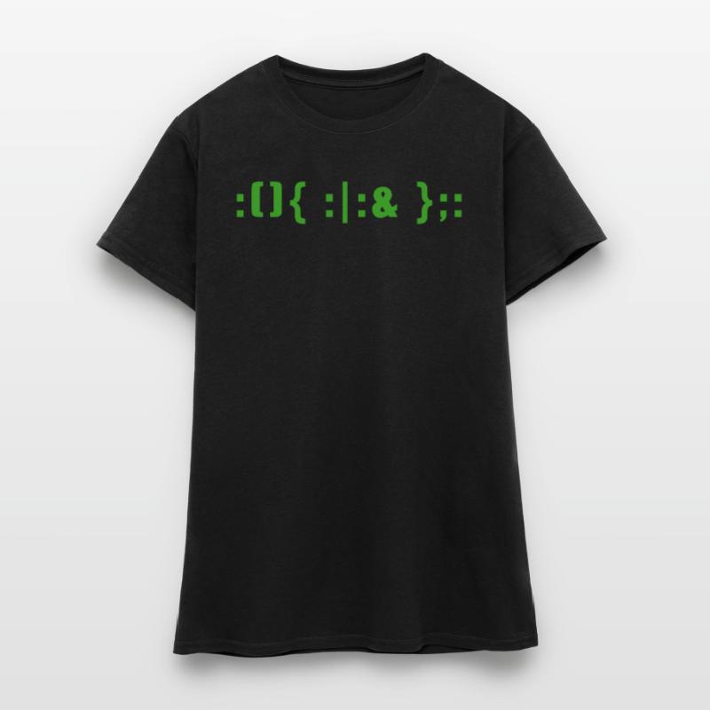 Hacker Fork Bomb Linux Bash Kommando Programmierer Frauen T-Shirt