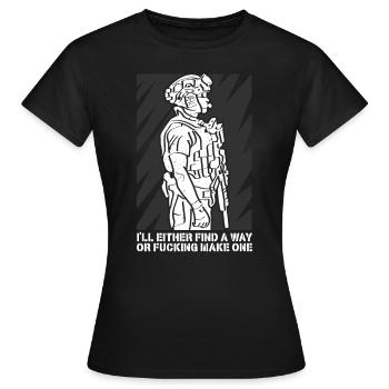 Bundeswehr Spezial Kommando Shirt Retro - Frauen T-Shirt - Schwarz - Vorne - AI Model Female 172 dark (172cm)