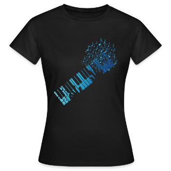 Synthétiseur clavier - T-shirt Femme - noir - Devant - AI Model Female 172 dark (172cm)