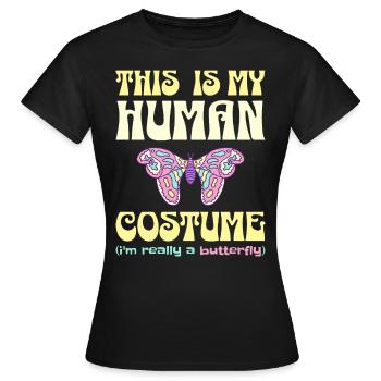 Costume Papillon Humour Costume D'Halloween - T-shirt Femme - noir - Devant - AI Model Female 172 dark (172cm)