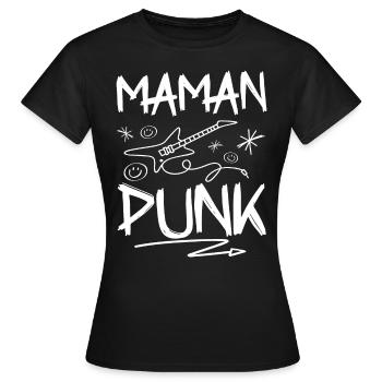 Maman Punk Rock - T-shirt Femme - noir - Devant - AI Model Female 172 dark (172cm)