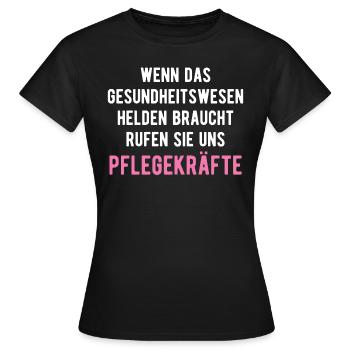 Pflegekraft - Frauen T-Shirt - Schwarz - Vorne - AI Model Female 172 dark (172cm)