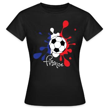 Football - France Coupe du Monde Coupe du Monde WC - T-shirt Femme - noir - Devant - AI Model Female 172 dark (172cm)