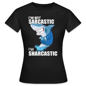 sarcasm - Women's T-Shirt - black - Front - AI Model Female 172 dark (172cm)