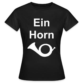 Einhorn (Ein Horn) - Frauen T-Shirt - Schwarz - Vorne - AI Model Female 172 dark (172cm)