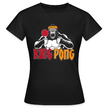 King Pong der Tischtennis Gorilla Kong - Frauen T-Shirt - Schwarz - Vorne - AI Model Female 172 dark (172cm)