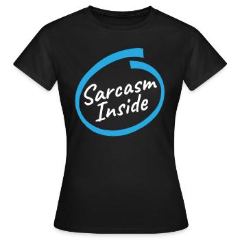 Nerdy Sarcasm Inside Humour - T-shirt Femme - noir - Devant - AI Model Female 172 dark (172cm)