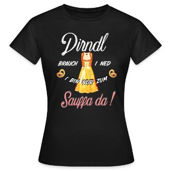 Dirndl Lustiger Spruch T-Shirt Festzelt Bussi - Frauen T-Shirt - Schwarz - Vorne - AI Model Female 172 dark (172cm)