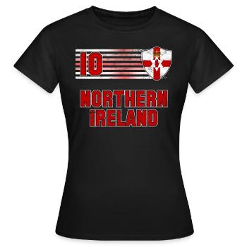 Nordirland Fußball Mannschaft - Frauen T-Shirt - Schwarz - Vorne - AI Model Female 172 dark (172cm)