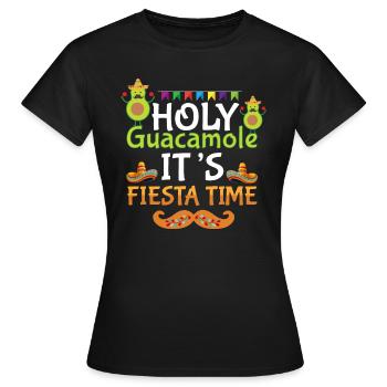 Cinco - Holy Guacamole Its Fiesta Time Fiesta - Frauen T-Shirt - Schwarz - Vorne - AI Model Female 172 dark (172cm)