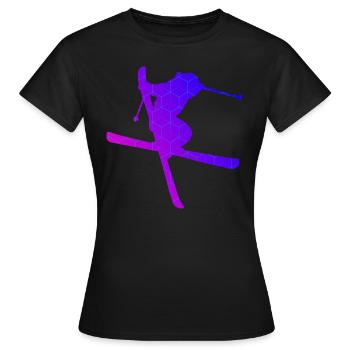 Slopestyle Herren Ski Jumping Ski Freestyle - Frauen T-Shirt - Schwarz - Vorne - AI Model Female 172 dark (172cm)