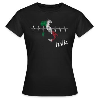 Italia italia - Frauen T-Shirt - Schwarz - Vorne - AI Model Female 172 dark (172cm)