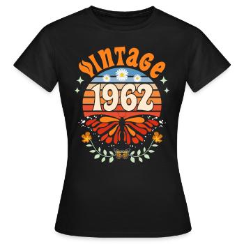 Rétro et Vintage 1962 Femme 60 Ans Anniversaire - T-shirt Femme - noir - Devant - AI Model Female 172 dark (172cm)