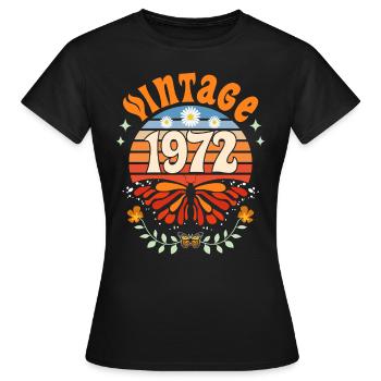 Rétro et Vintage 1972 Femme 50 Ans Anniversaire - T-shirt Femme - noir - Devant - AI Model Female 172 dark (172cm)