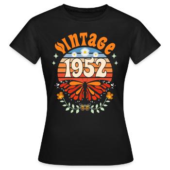 Retro and Vintage 1952 Woman 70 Years Anniversary - Women's T-Shirt - black - Front - AI Model Female 172 dark (172cm)