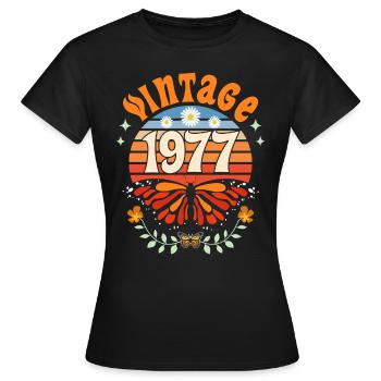 Rétro et Vintage 1977 Femme 45 Ans Anniversaire - T-shirt Femme - noir - Devant - AI Model Female 172 dark (172cm)