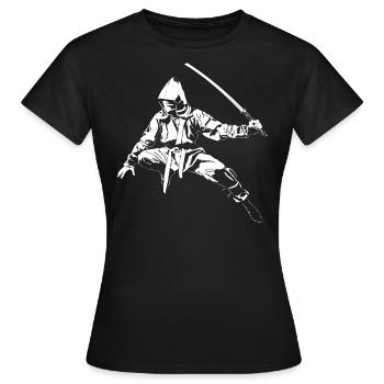 Ninja - weiss - Frauen T-Shirt - Schwarz - Vorne - AI Model Female 172 dark (172cm)