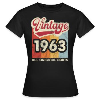 Jahrgang 1963 - Frauen T-Shirt - Schwarz - Vorne - AI Model Female 172 dark (172cm)