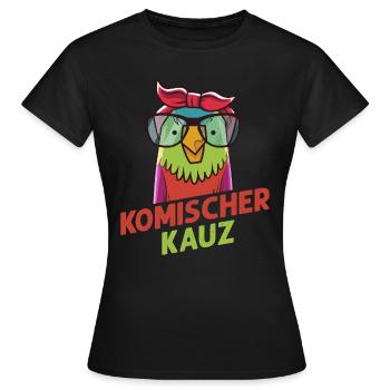 Komischer Kauz - Frauen T-Shirt - Schwarz - Vorne - AI Model Female 172 dark (172cm)