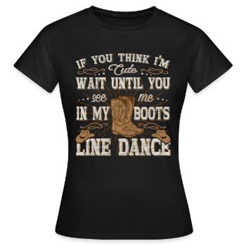 Country Line Dance Apperal Woman Boots Linedance - Women's T-Shirt - black - Front - AI Model Female 172 dark (172cm)