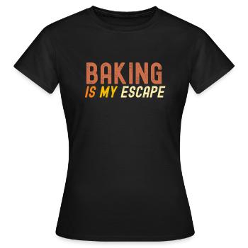 Backen ist meine Flucht - Frauen T-Shirt - Schwarz - Vorne - AI Model Female 172 dark (172cm)