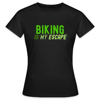 Radfahren ist meine Flucht - Frauen T-Shirt - Schwarz - Vorne - AI Model Female 172 dark (172cm)