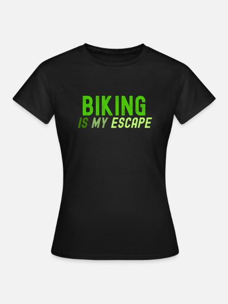 Radfahren ist meine Flucht - Frauen T-Shirt - Schwarz