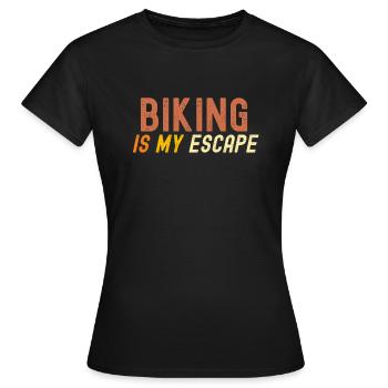 Radfahren ist meine Flucht - Frauen T-Shirt - Schwarz - Vorne - AI Model Female 172 dark (172cm)