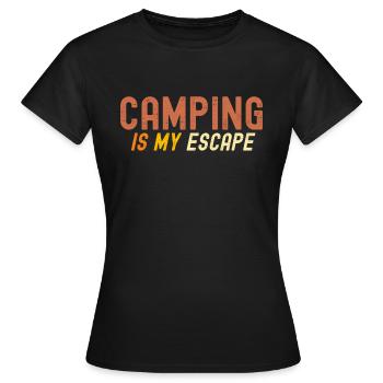 Camping ist meine Flucht - Frauen T-Shirt - Schwarz - Vorne - AI Model Female 172 dark (172cm)