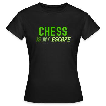 Schach ist meine Flucht - Frauen T-Shirt - Schwarz - Vorne - AI Model Female 172 dark (172cm)