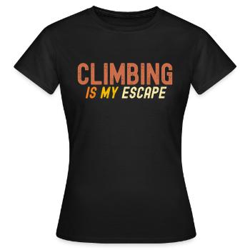 Klettern ist meine Flucht - Frauen T-Shirt - Schwarz - Vorne - AI Model Female 172 dark (172cm)