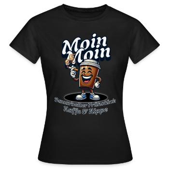 Moin Moin Café et cigarette = Petit-déjeuner des travailleurs de la construction - T-shirt Femme - noir - Devant - AI Model Female 172 dark (172cm)