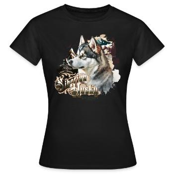 Husky Sibirisch - Frauen T-Shirt - Schwarz - Vorne - AI Model Female 172 dark (172cm)