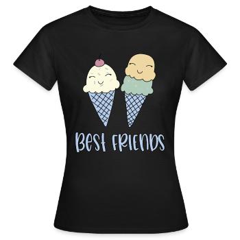 Eis mit Waffel - Frauen T-Shirt - Schwarz - Vorne - AI Model Female 172 dark (172cm)