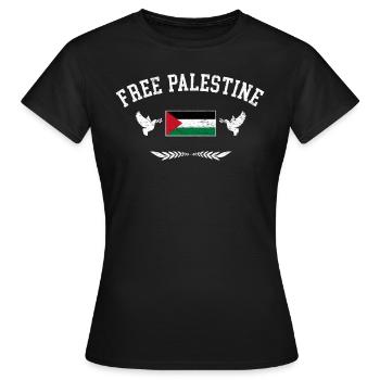 Free Palestine Liberté Palestine Palestine Libre - T-shirt Femme - noir - Devant - AI Model Female 172 dark (172cm)