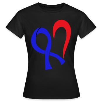 Darmkrebs Darm Krebs Blaue Schleife - Frauen T-Shirt - Schwarz - Vorne - AI Model Female 172 dark (172cm)